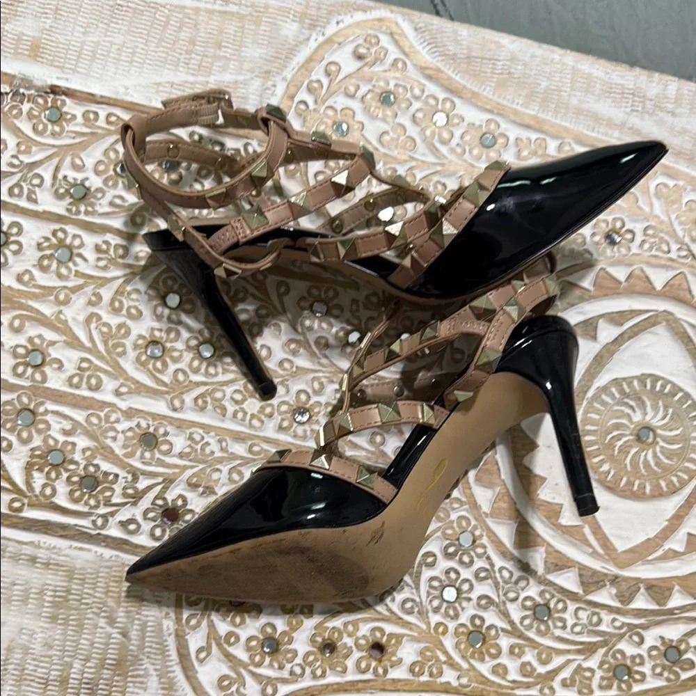 Mix NO. 6 Black and Tan Elegant Heels - Picture 3 of 7